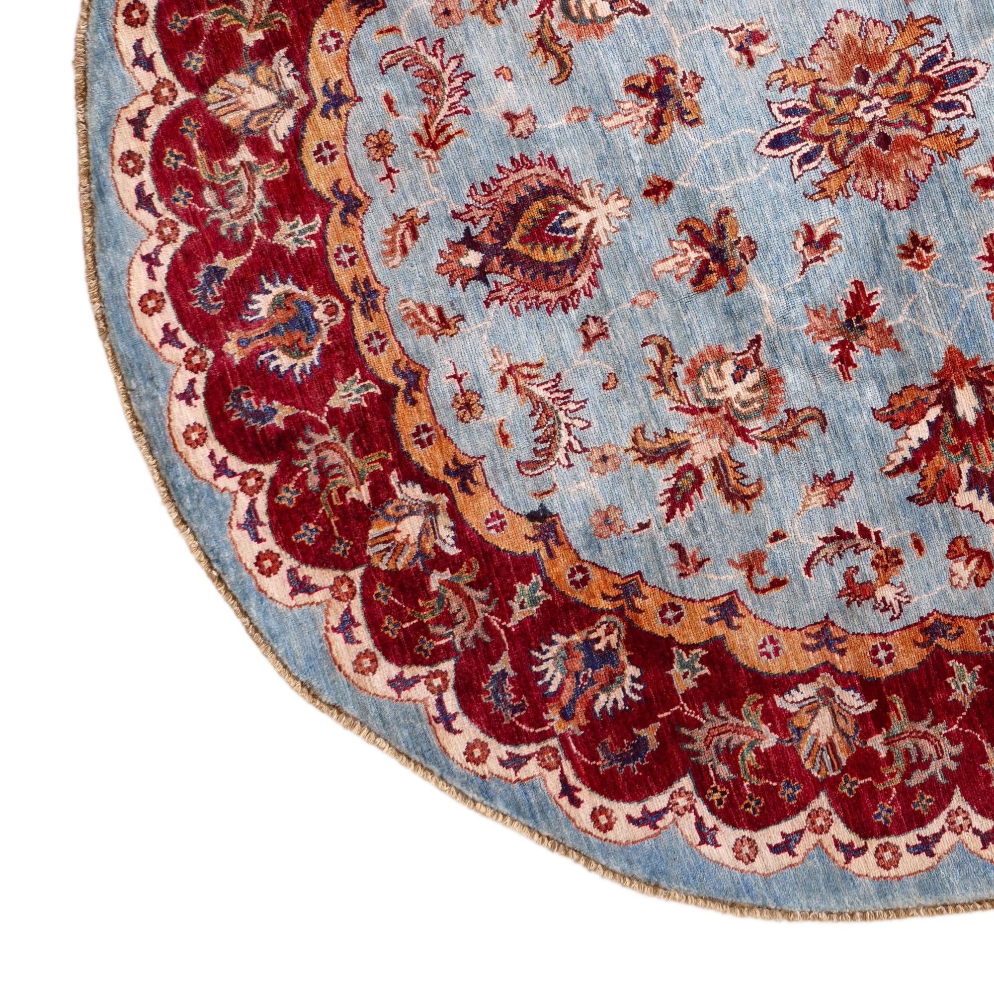 5' 9 x 5' 9 Hand Knotted Kazak Round Rug