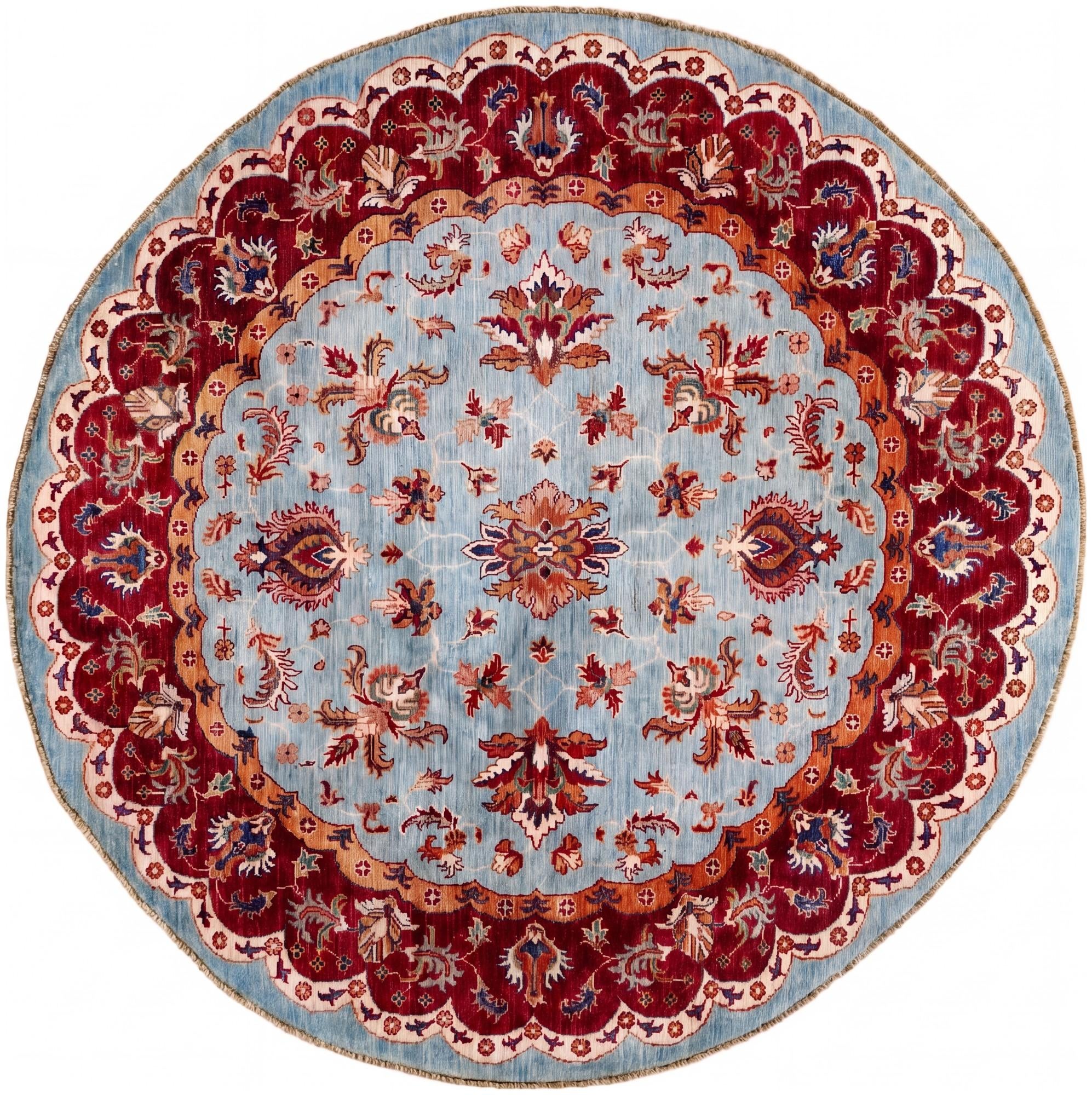 5' 9 x 5' 9 Hand Knotted Kazak Round Rug