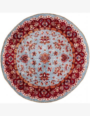 5' 9 x 5' 9 Hand Knotted Kazak Round Rug