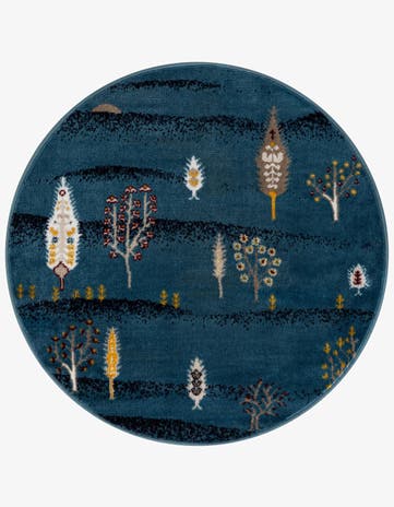 Blue Laguna Round Rug