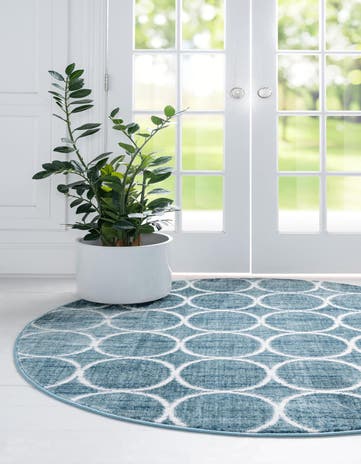 8' x 8' Lattice Trellis Round Rug