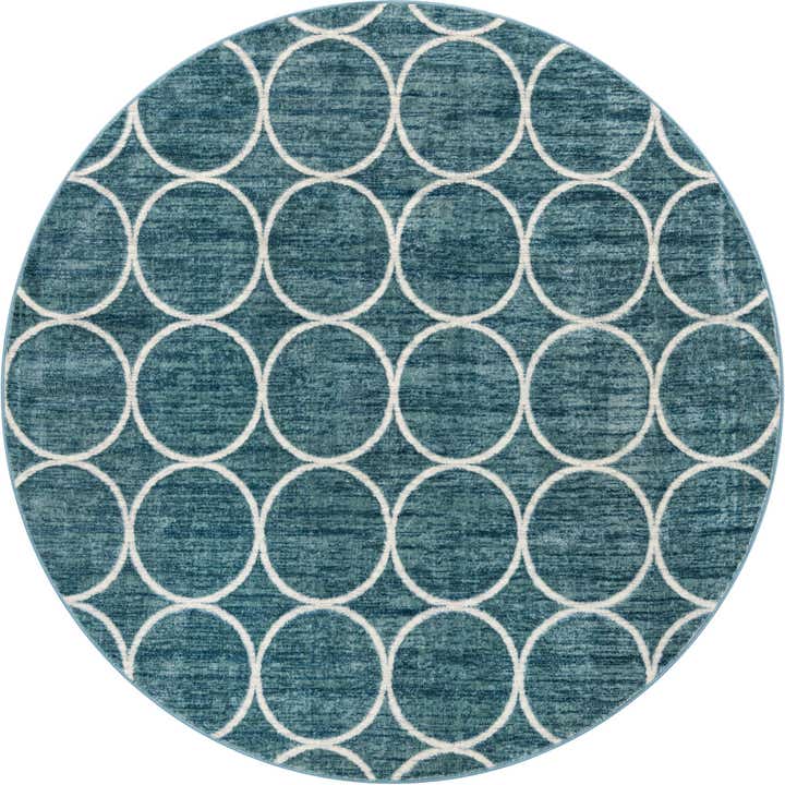 8' x 8' Lattice Trellis Round Rug