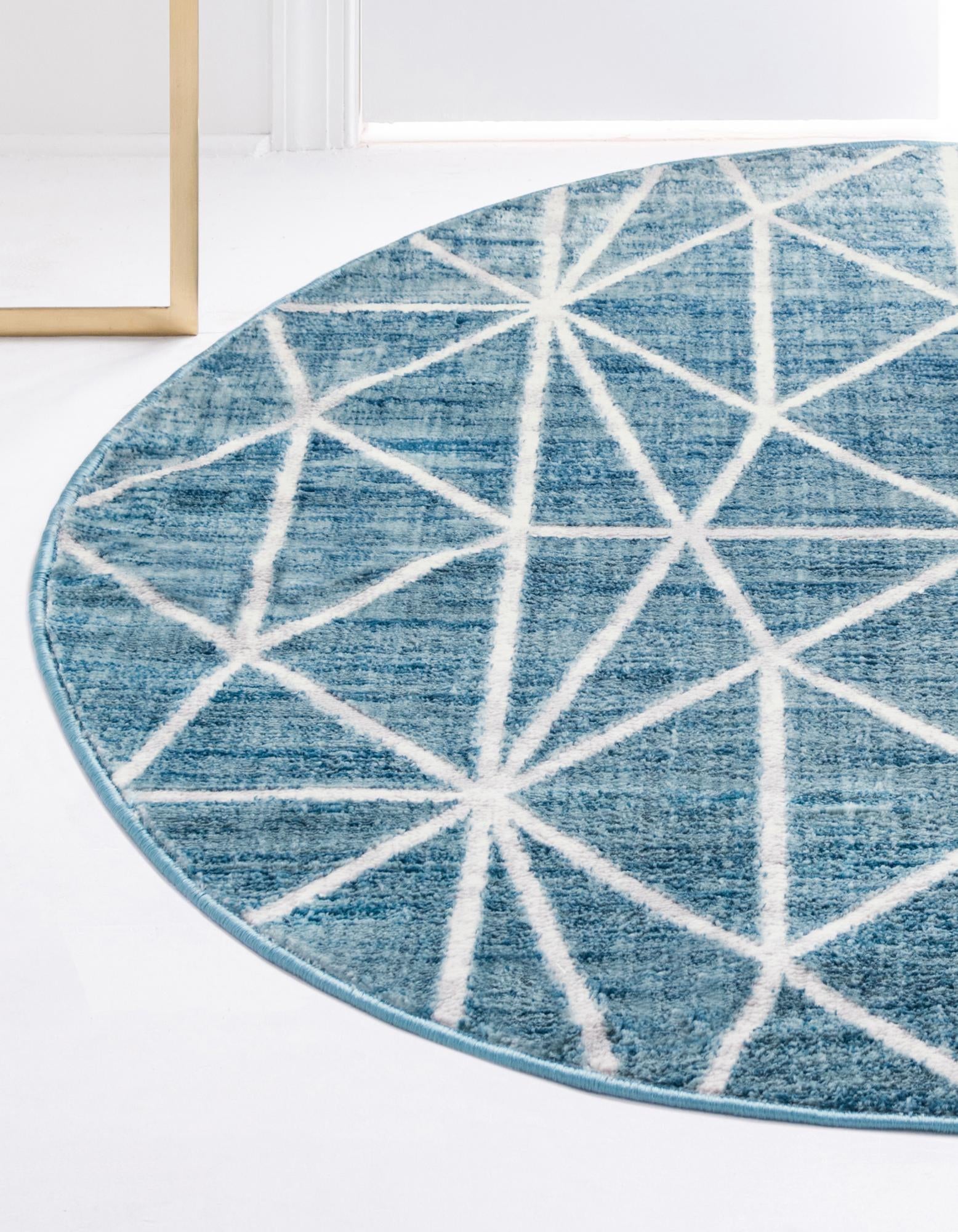 5' x 5' Lattice Trellis Round Rug