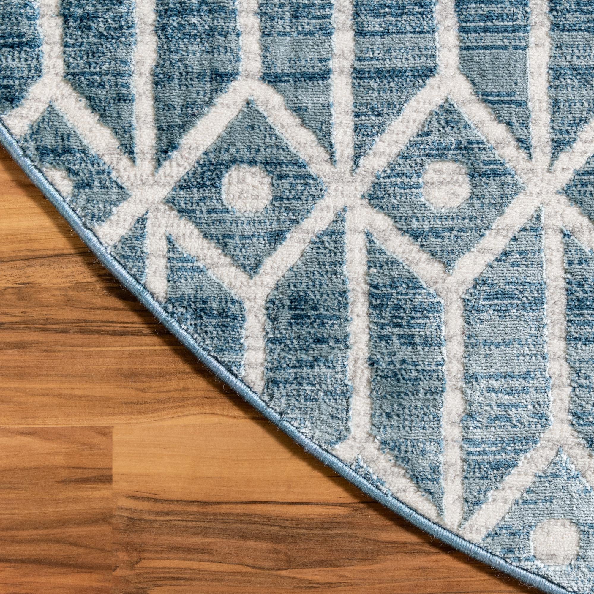 7' x 7' Lattice Trellis Round Rug