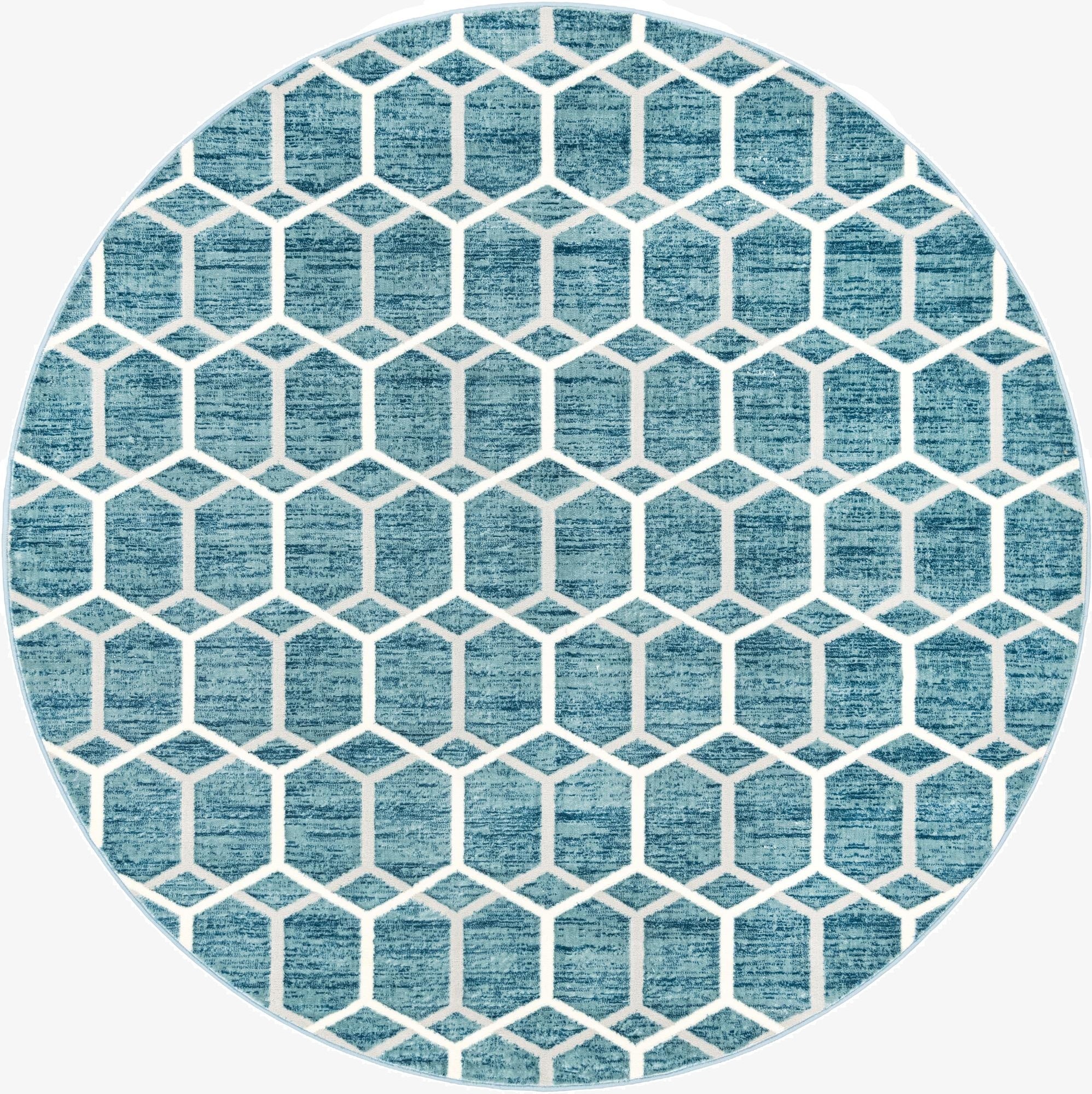 8' x 8' Lattice Trellis Round Rug