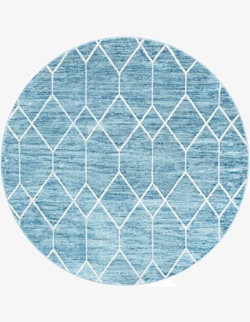 8' x 8' Lattice Trellis Round Rug