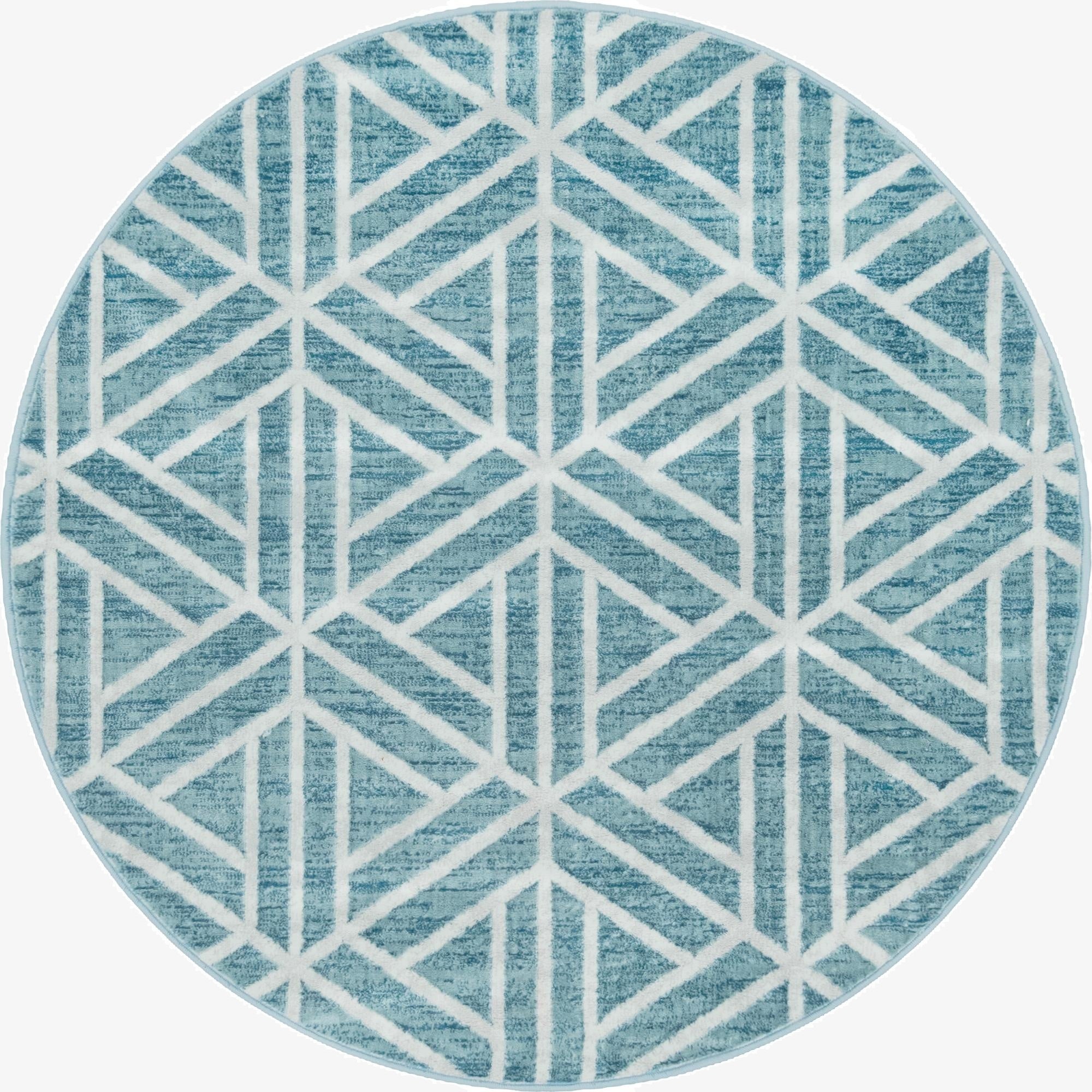 5' x 5' Lattice Trellis Round Rug