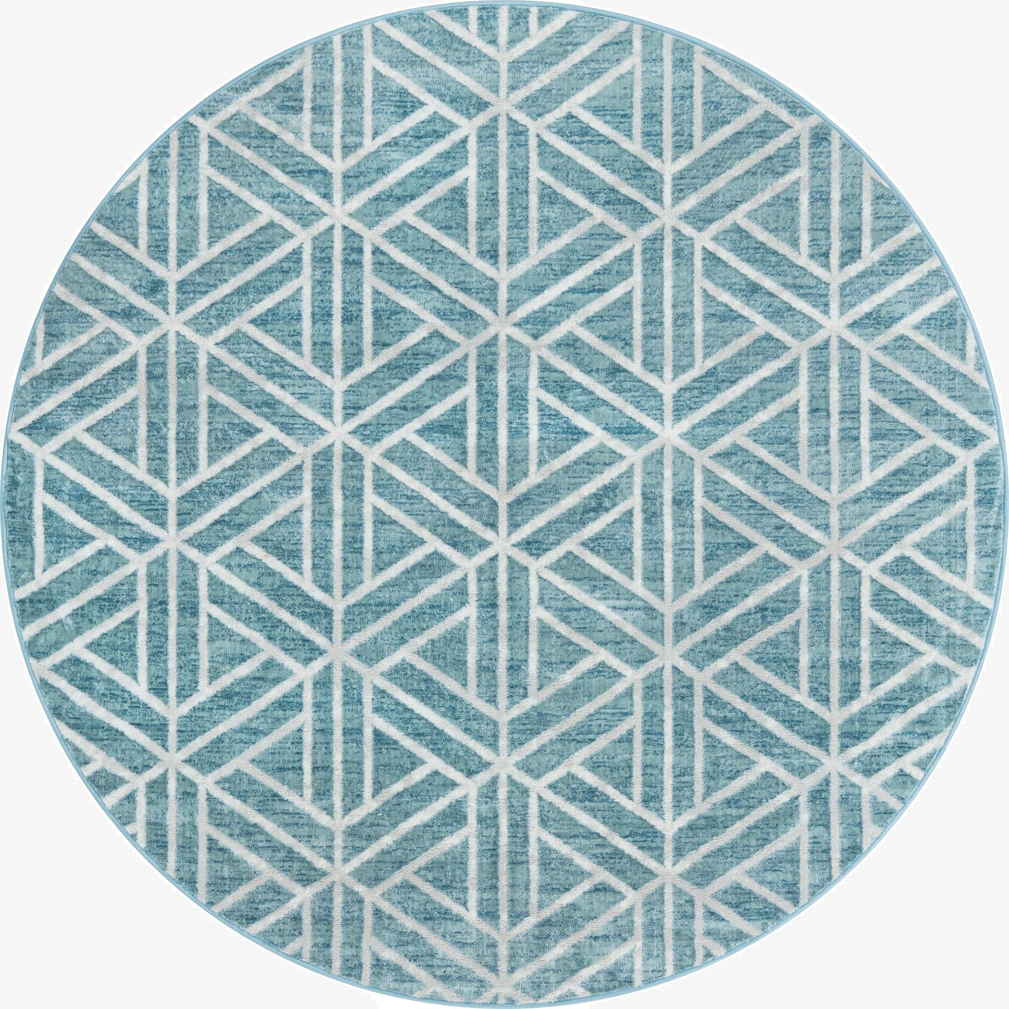 7' x 7' Lattice Trellis Round Rug