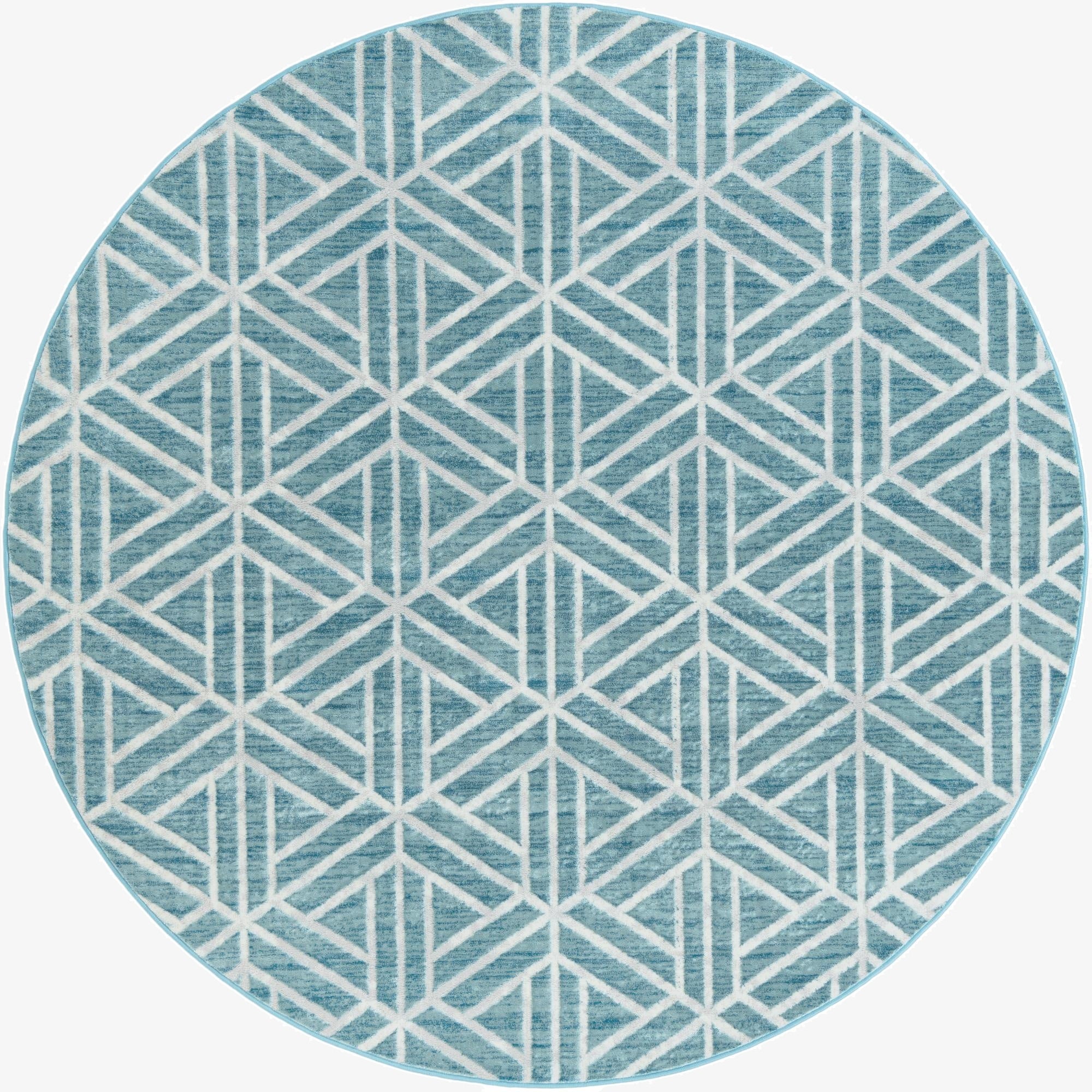 8' x 8' Lattice Trellis Round Rug