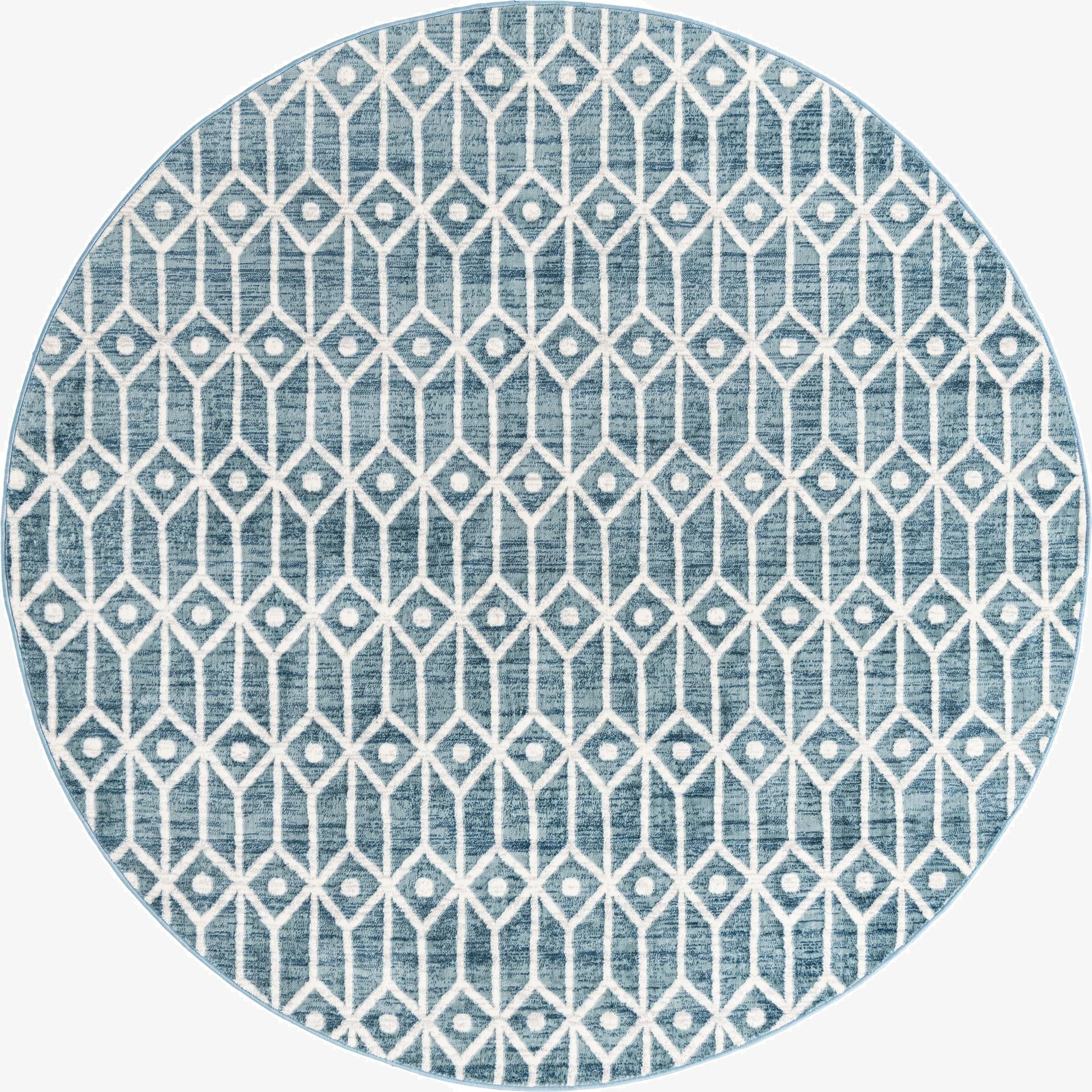 8' x 8' Lattice Trellis Round Rug