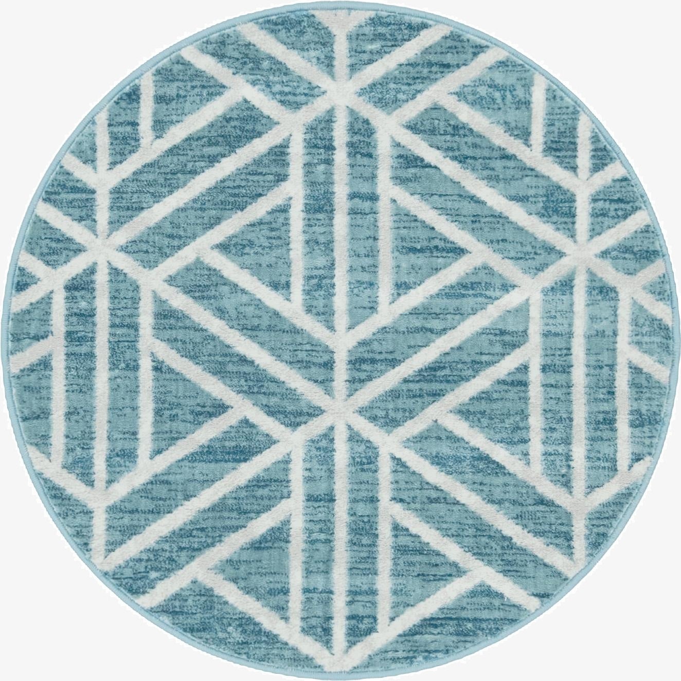 3' 3 x 3' 3 Lattice Trellis Round Rug