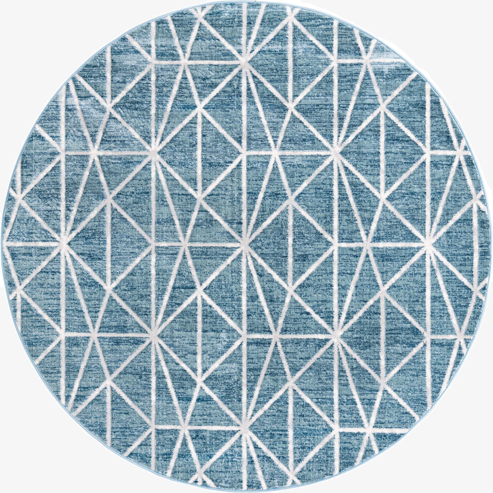 7' x 7' Lattice Trellis Round Rug