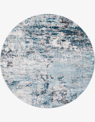 Blue Leipzig Round Rug