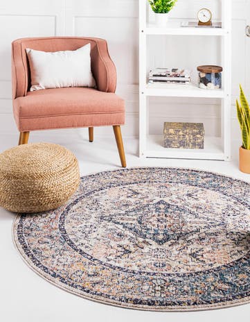 Blue Lola Round Rug