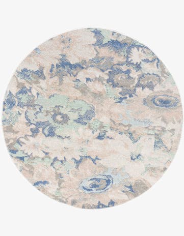Blue Lotus Round Rug