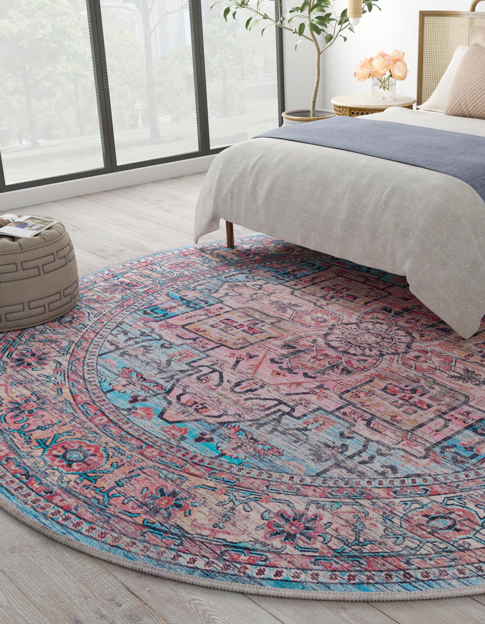 10' 6 x 10' 6 Washable Maahru Round Rug