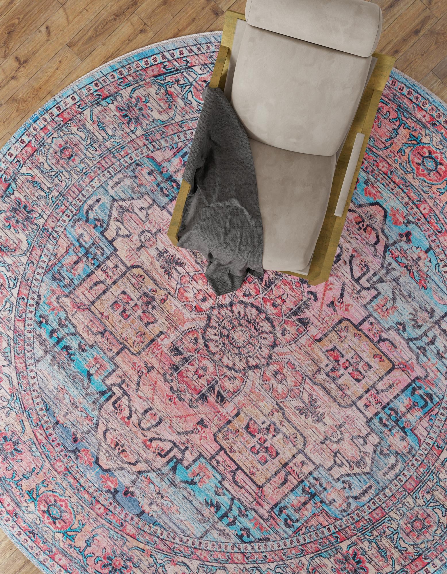 10' 6 x 10' 6 Washable Maahru Round Rug