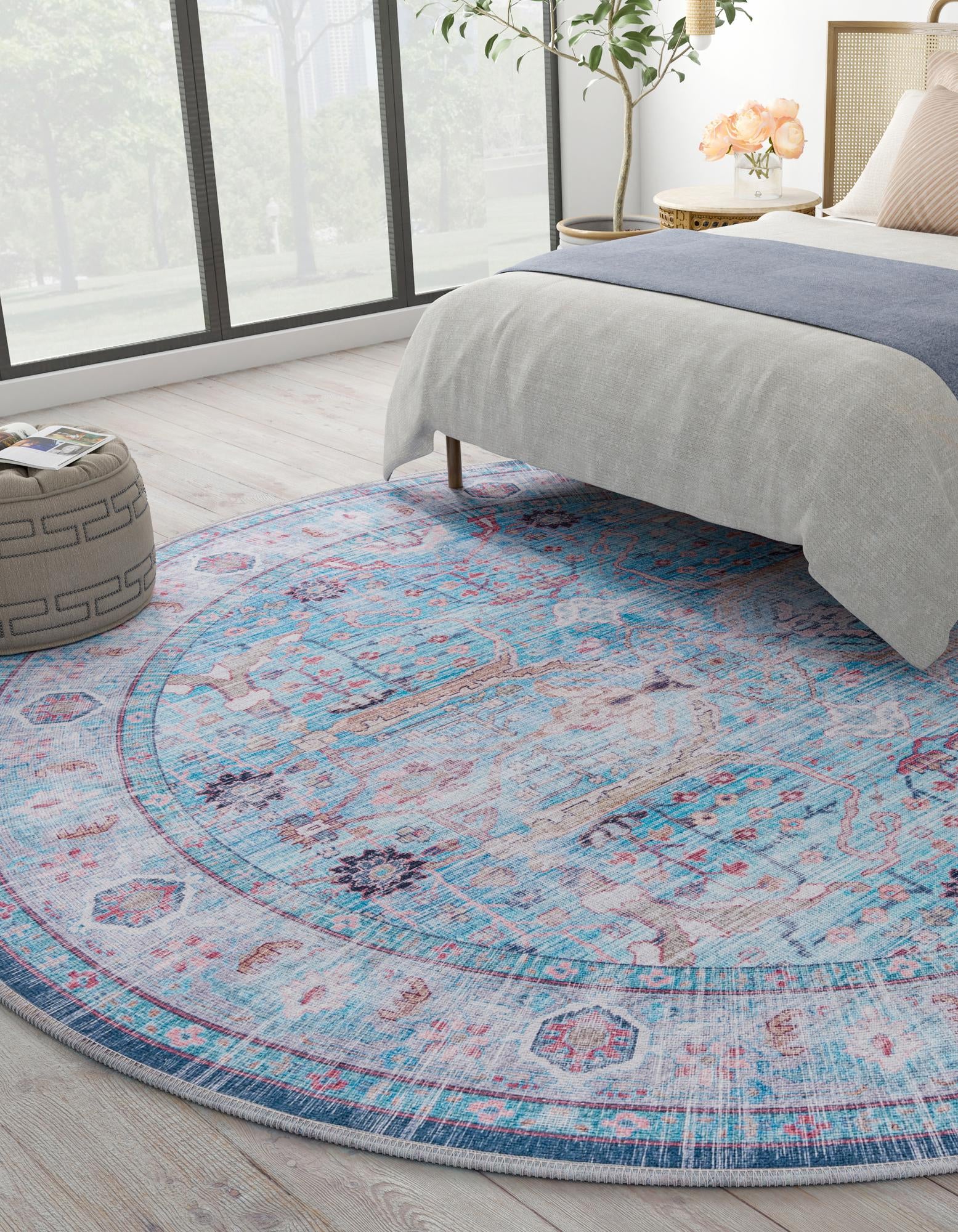 10' 6 x 10' 6 Washable Maahru Round Rug