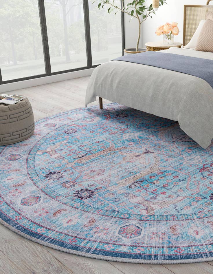 Detailansicht von 320cm x 320cm Waschbar Maahru Rund Teppich