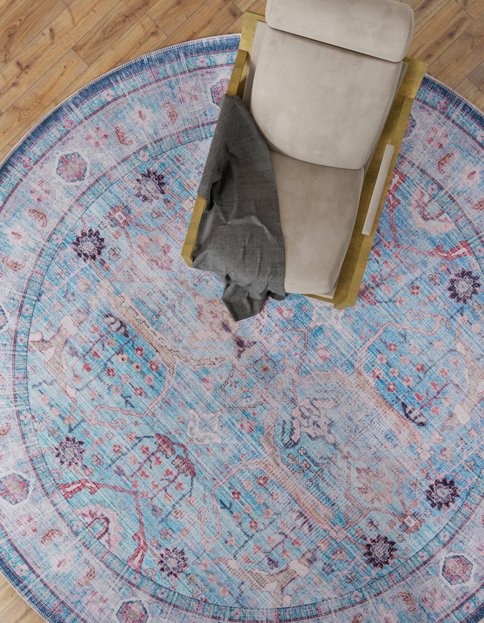 10' 6 x 10' 6 Washable Maahru Round Rug