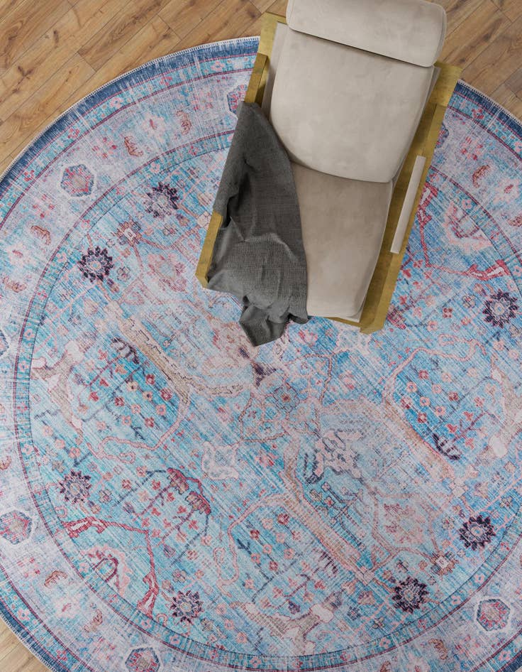 Detailansicht von 320cm x 320cm Waschbar Maahru Rund Teppich
