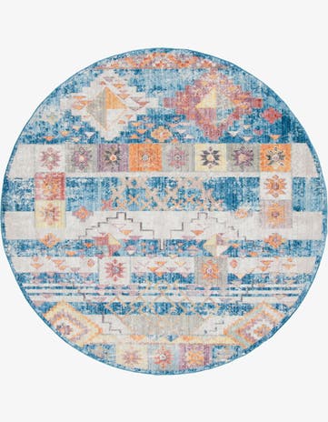 Blue Madrid Round Rug