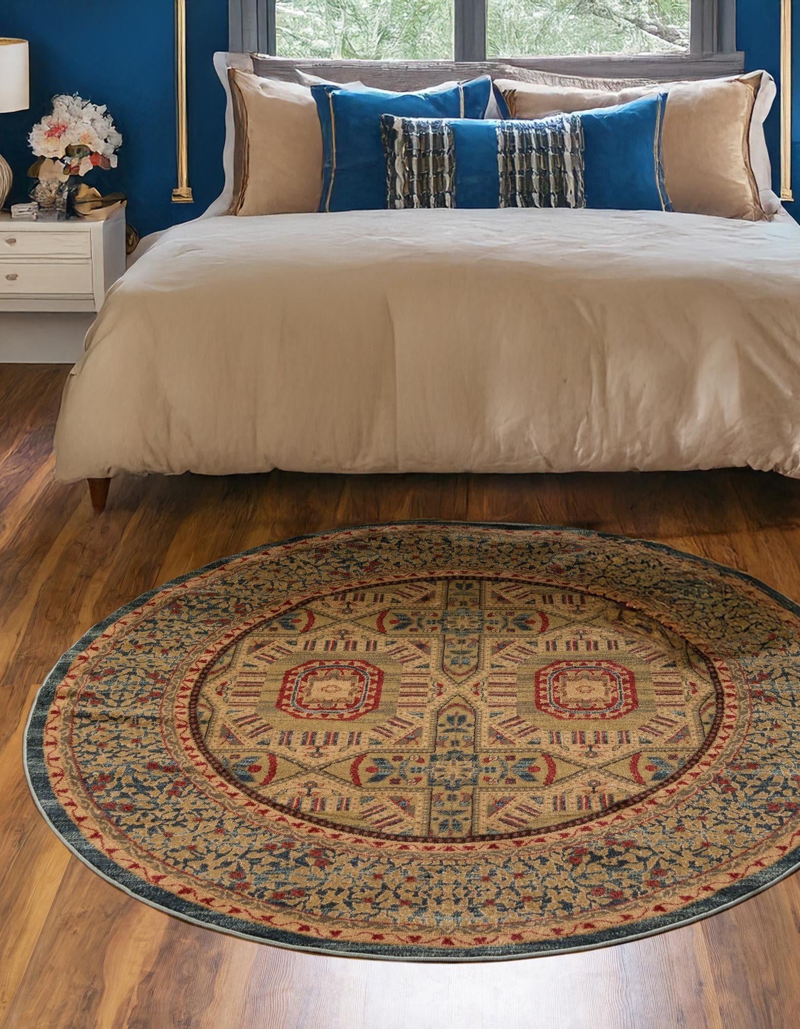 3' 3 x 3' 3 Mamluk Round Rug