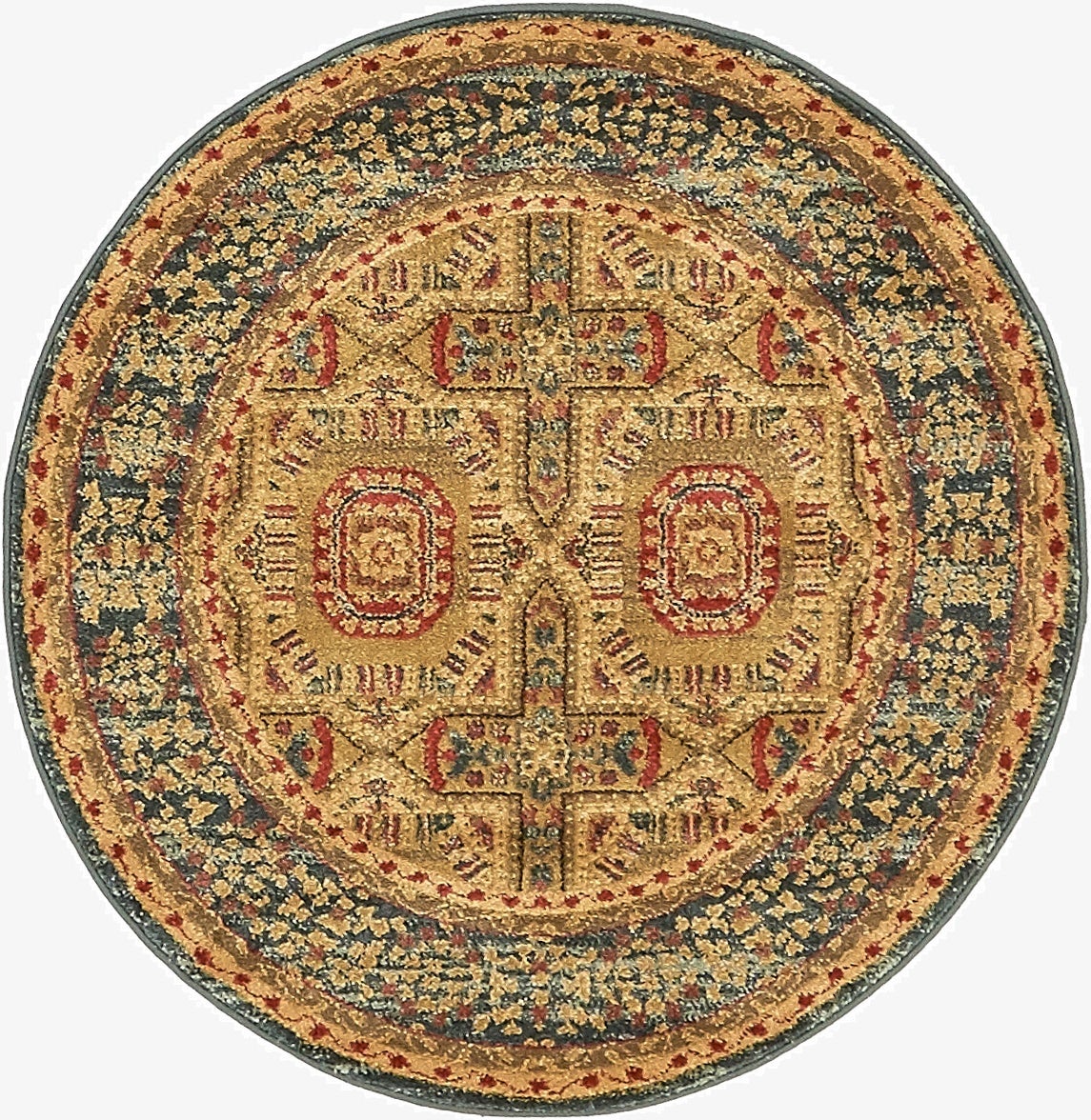 3' 3 x 3' 3 Mamluk Round Rug