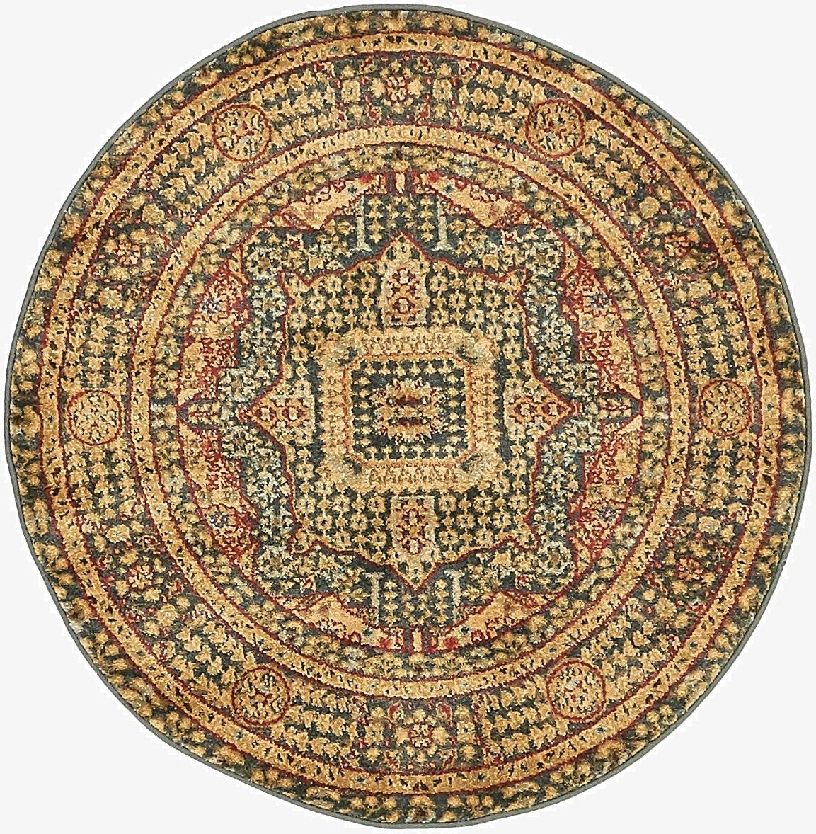 3' x 3' Mamluk Round Rug
