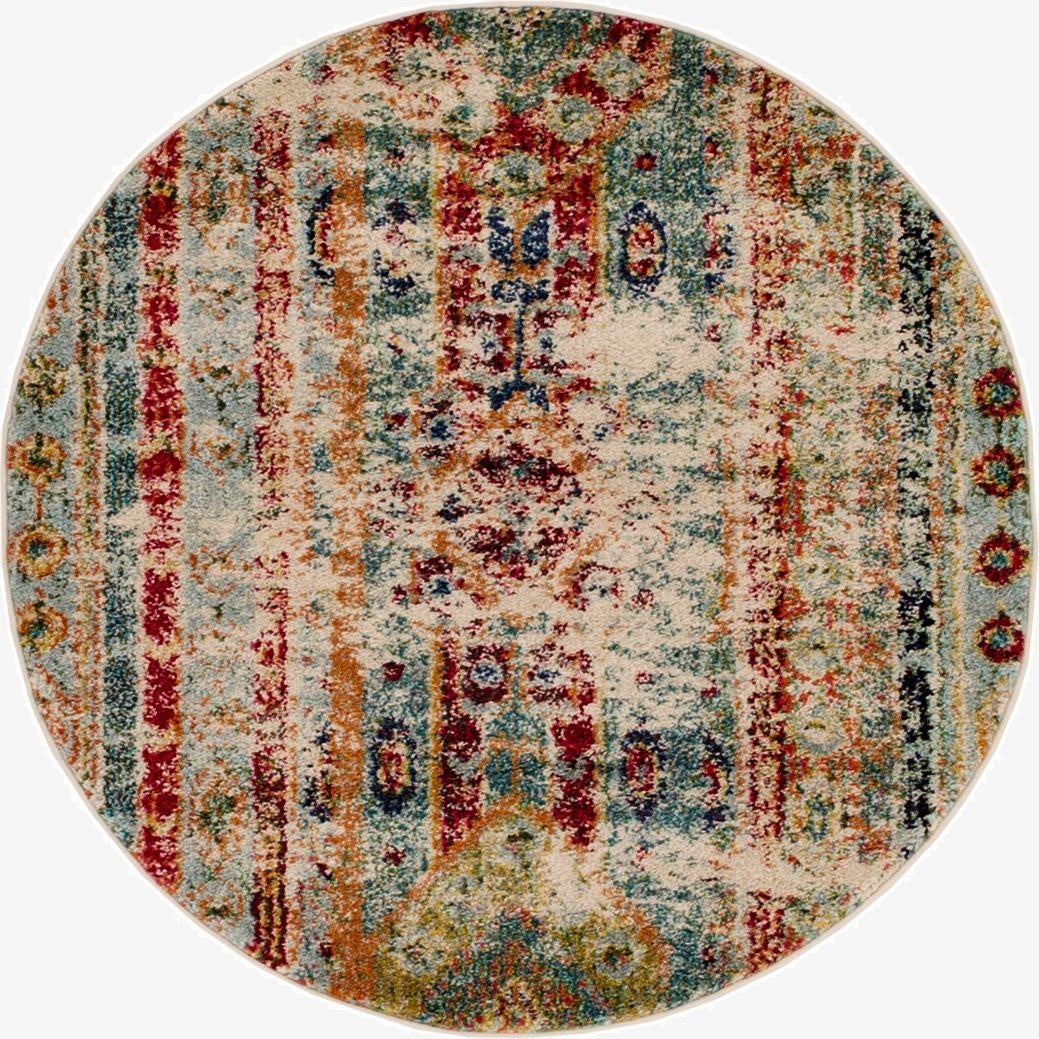 3' 3 x 3' 3 Washable Mesa Round Rug