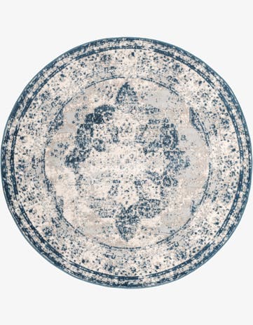 Blue Monte Carlo Round Rug