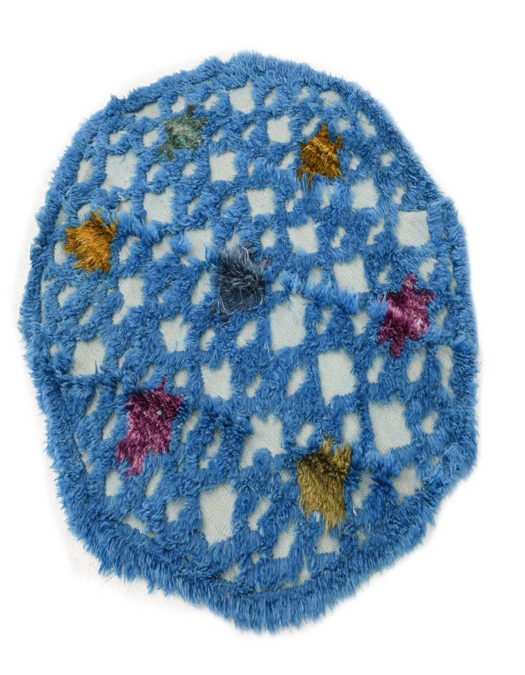 Detail image of 4' x 4' 4  Hand Knotted Moroccan Wool Round Rug