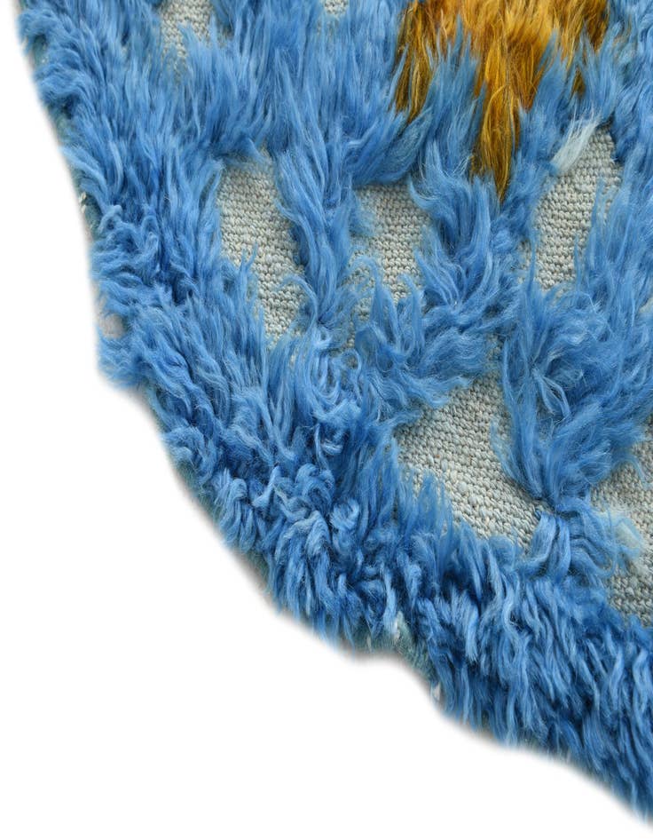 Detail image of 4' x 4' 4  Hand Knotted Moroccan Wool Round Rug