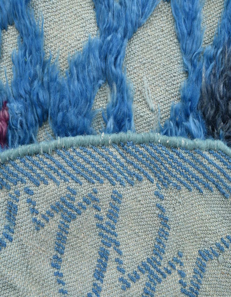 Detail image of 4' x 4' 4  Hand Knotted Moroccan Wool Round Rug