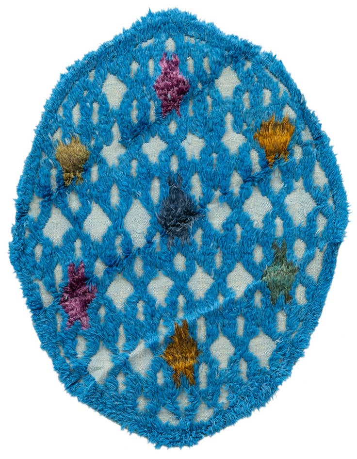Detail image of 4' x 4' 4 Hand Knotted Moroccan Wool Round Rug