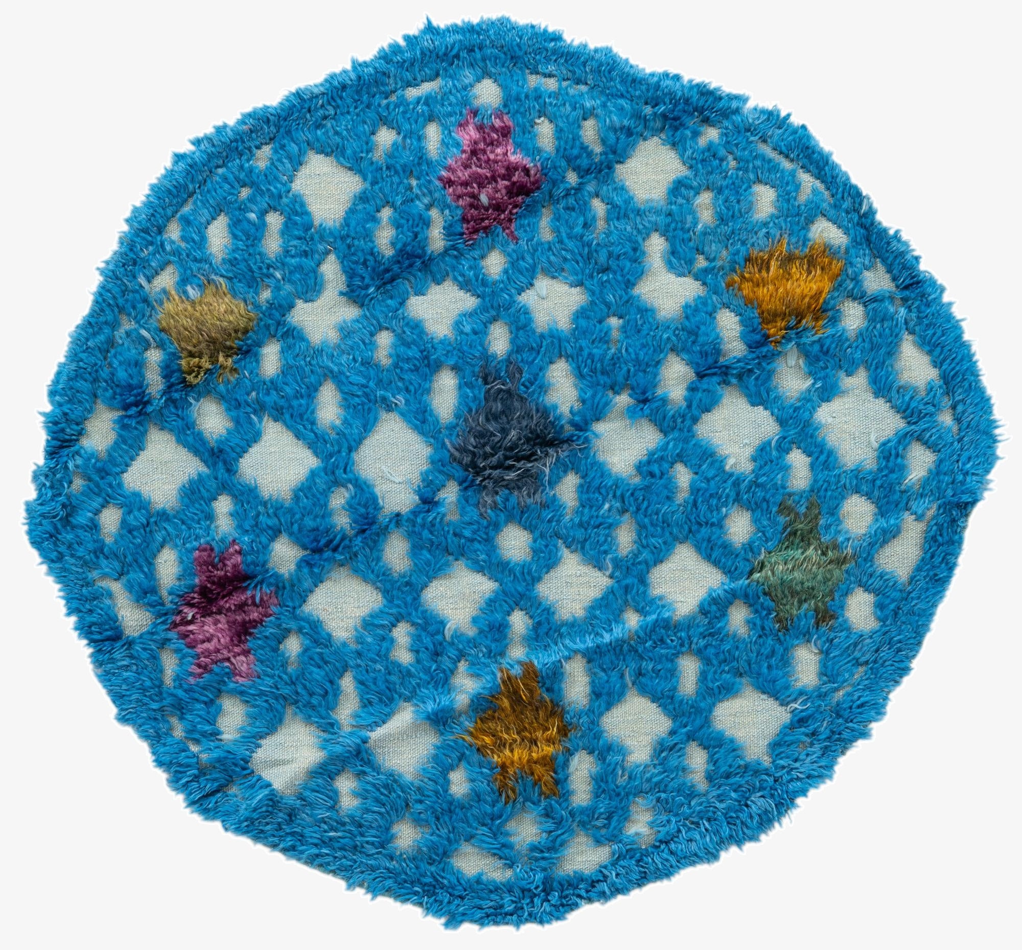 4' x 4' 4  Hand Knotted Moroccan Wool Round Rug