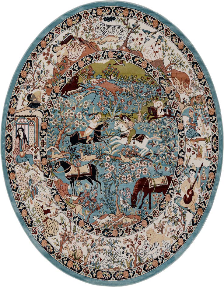 Detail image of 7' 10 x 7' 10 Nain Design Round Rug