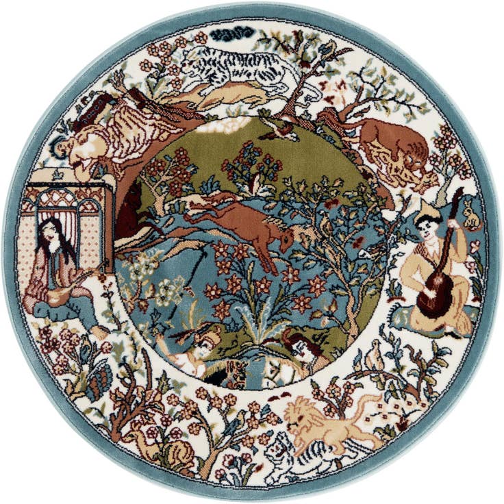 Detail image of 3' x 3' Nain Design Round Rug
