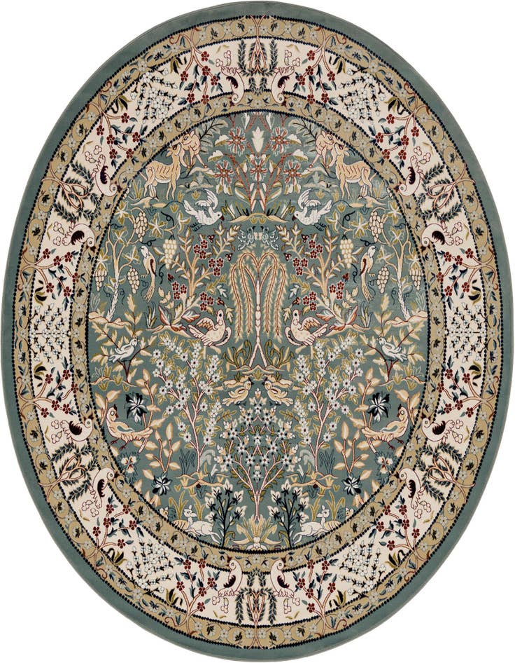 Detail image of 7' 10 x 8' Nain Design Round Rug