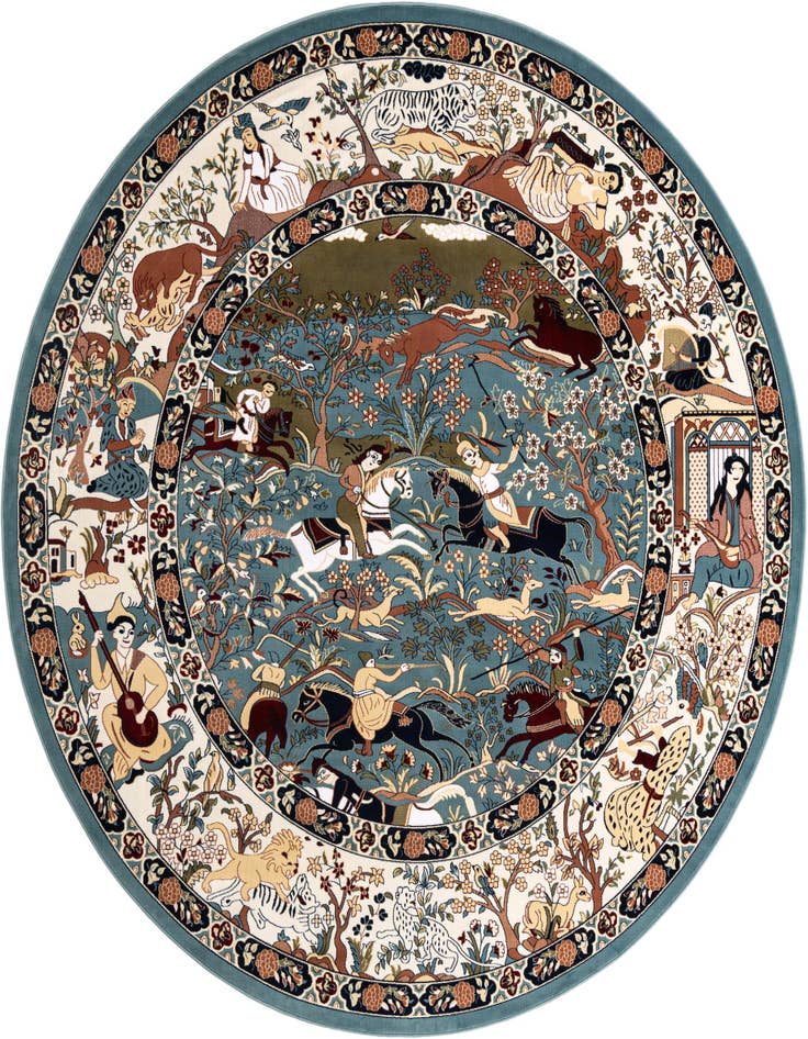 Detail image of 6' 1 x 6' 1 Nain Design Round Rug