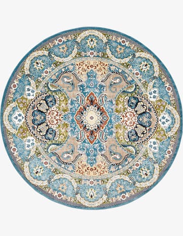5' 3 x 5' 3 Nain Design Round Rug