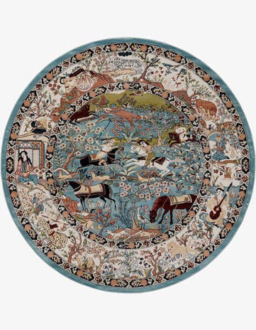7' 10 x 7' 10 Nain Design Round Rug