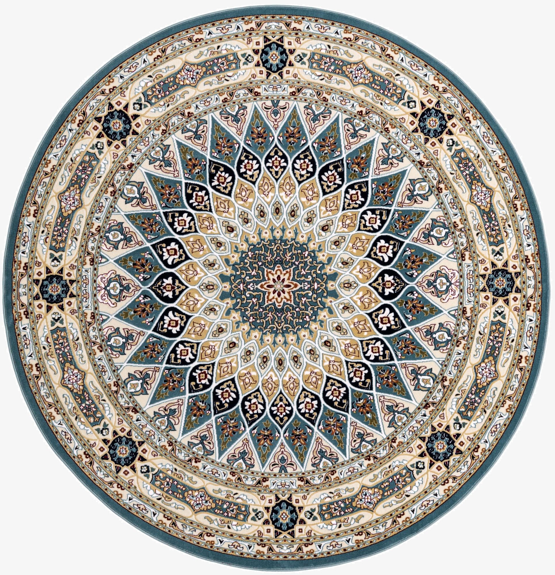 7' x 7' Nain Design Round Rug