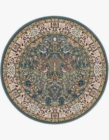 Blue Nain Design Round Rug