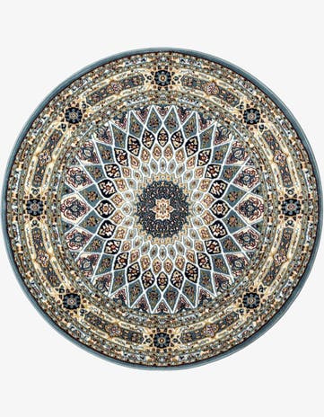 Blue Nain Design Round Rug