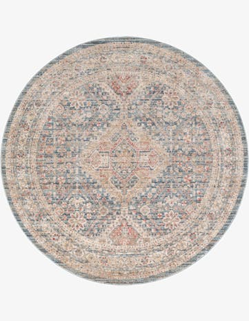 Blue Noble Round Rug