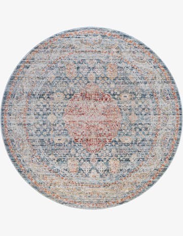 Blue Noble Round Rug