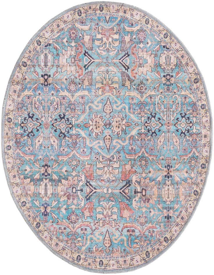 Detail image of 3' 3 x 3' 3 Washable Nostalgia Round Rug