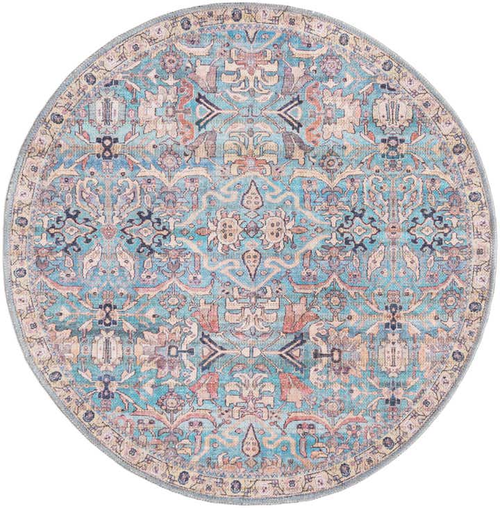 3' 3 x 3' 3 Washable Nostalgia Round Rug