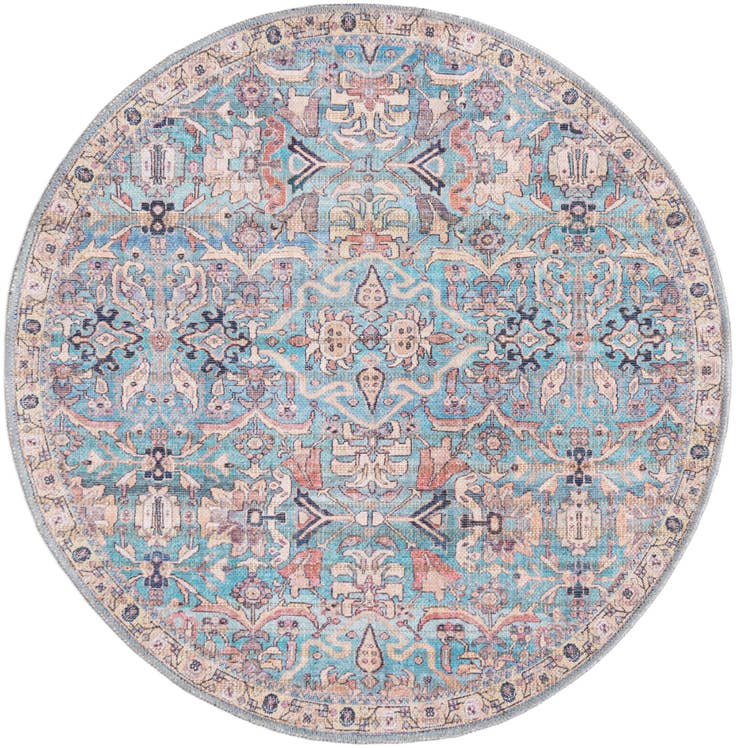 Detail image of 3' 3 x 3' 3 Washable Nostalgia Round Rug